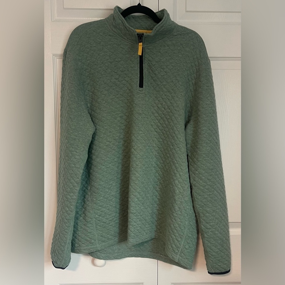 Men's J. Crew Factory Green Quilted Quarter Zip Pullover